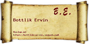 Bottlik Ervin névjegykártya