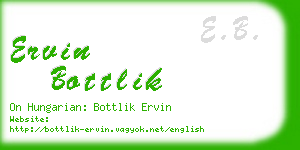 ervin bottlik business card